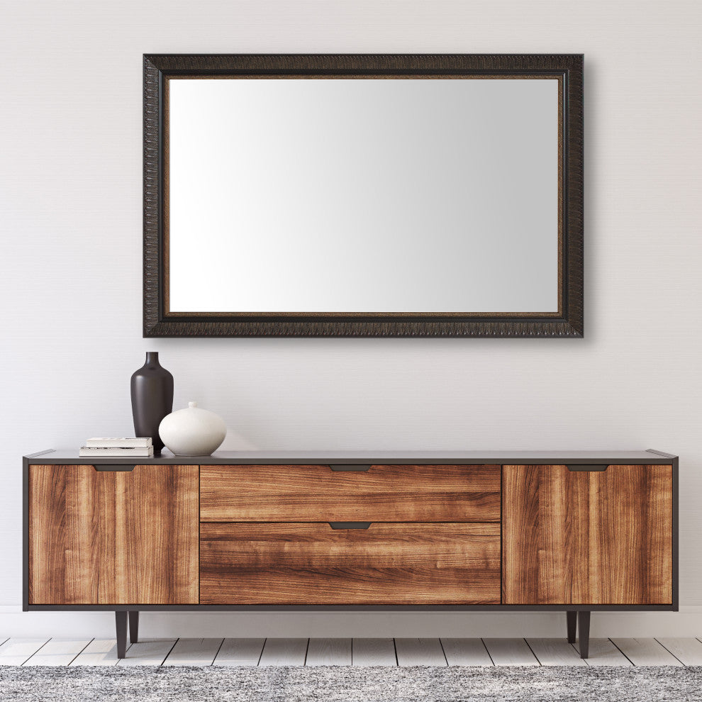Napa Bronze Framed Wall Mirror, 36"x24"