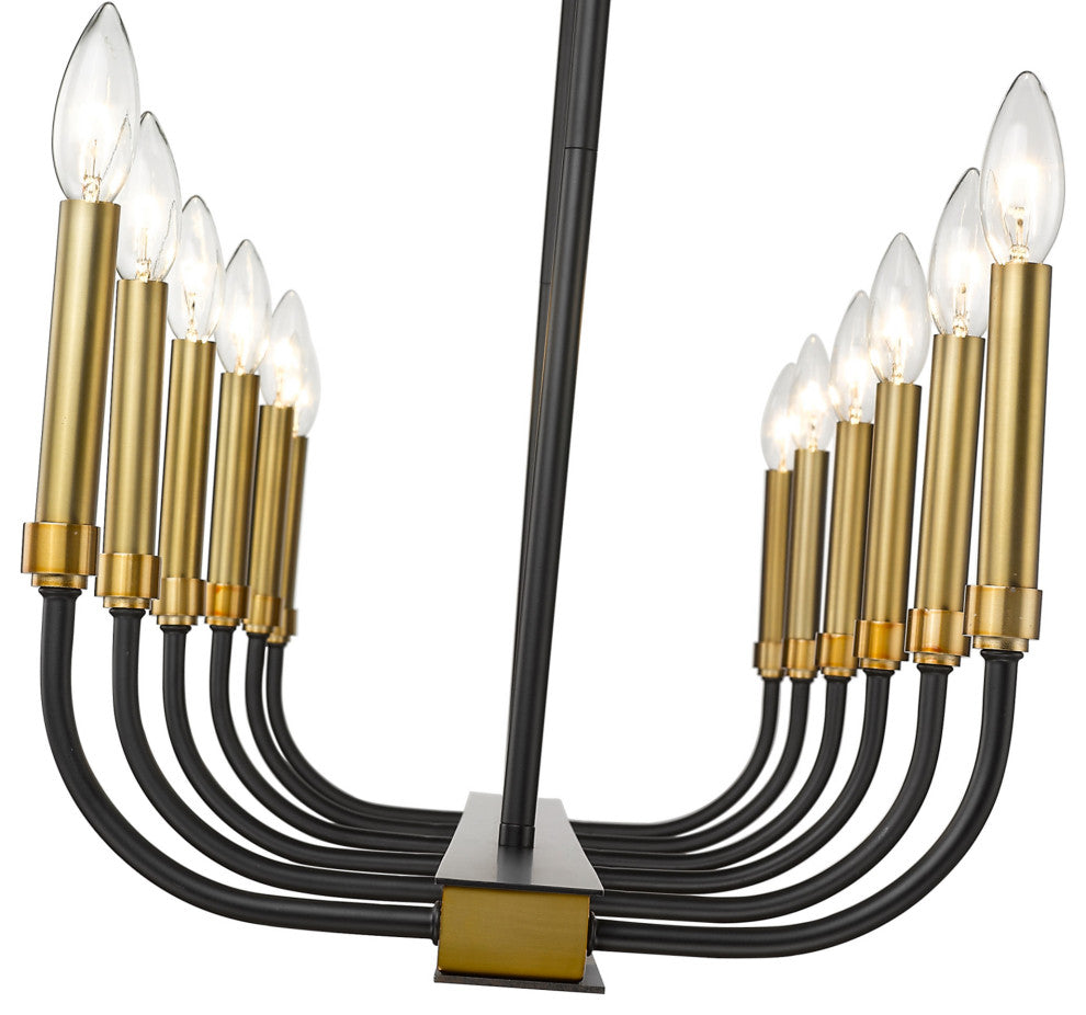 Z-Lite 479-12L Haylie 12 Light 15"W Taper Candle Chandelier - Matte Black /