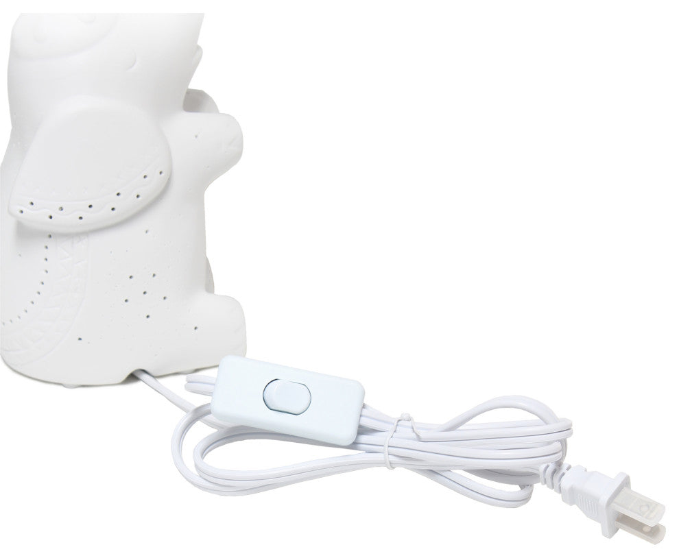Simple Designs Porcelain Elephant Shaped Table Lamp