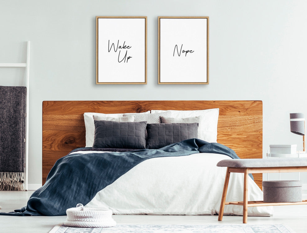 Sylvie Nope Framed Canvas by The Creative Bunch Studio, Natural 2 Piece 18x24