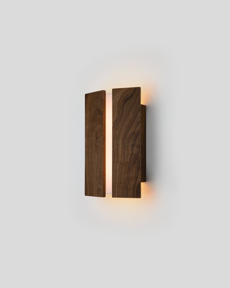 Rima LED Sconce, Walnut, Frosted, 3500k Led, P1 Driver