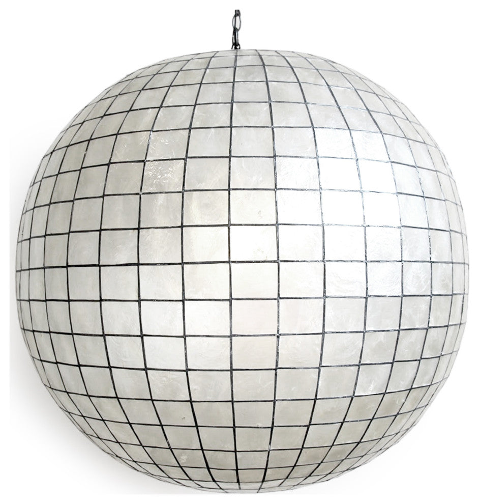 Capiz Shell Globe Lantern 36