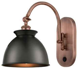 Adirondack Sconce, Antique Copper, Matte Black, Incandescent