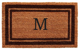 Brown Border 24"x36" Monogram Doormat, Letter M