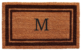 Brown Border 24"x36" Monogram Doormat, Letter M