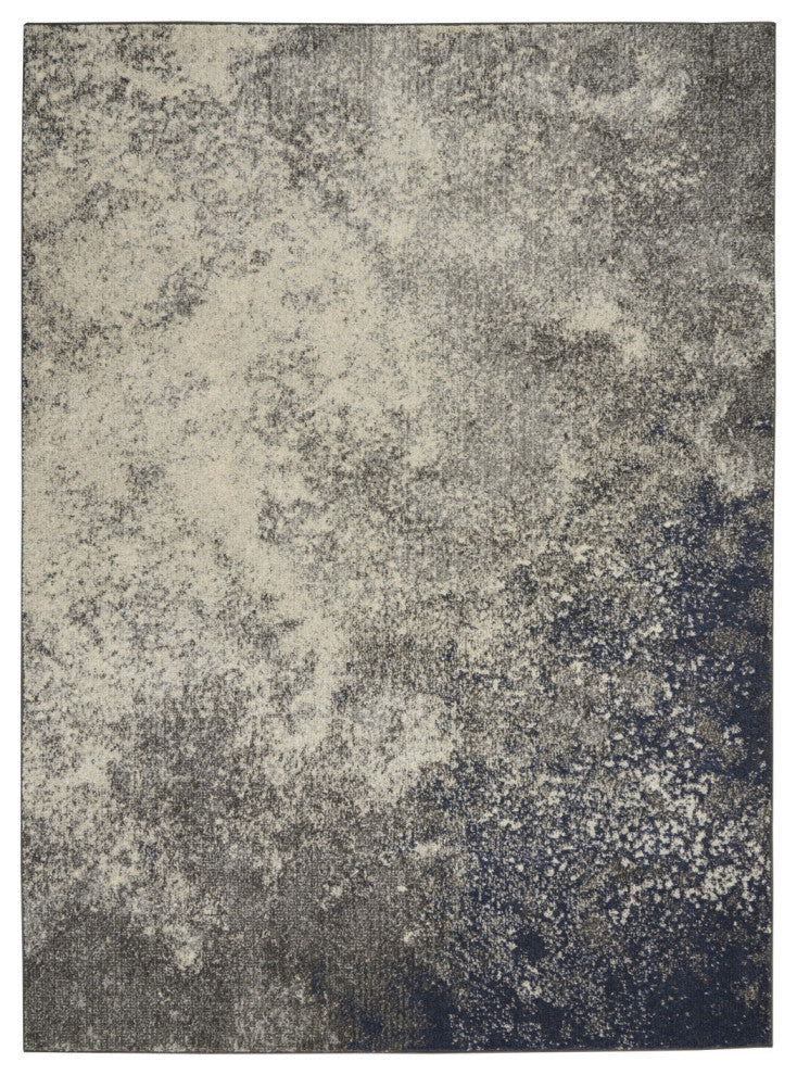 5' X 7' Gray And Ivory Abstract Power Loom Area Rug