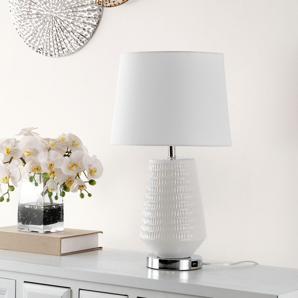 Safavieh Stark Table Lamp With USB Port White