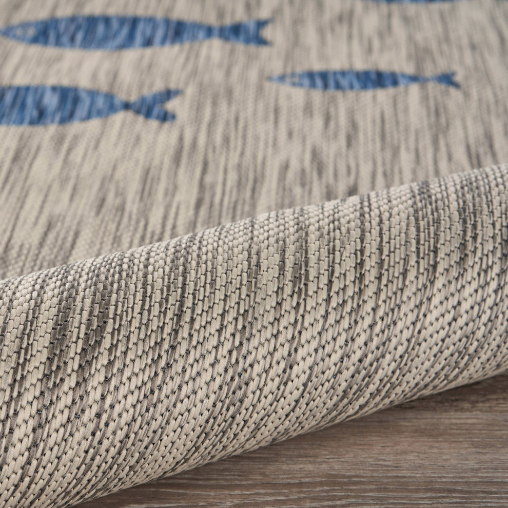 5' X 7' Gray Indoor Outdoor Area Rug