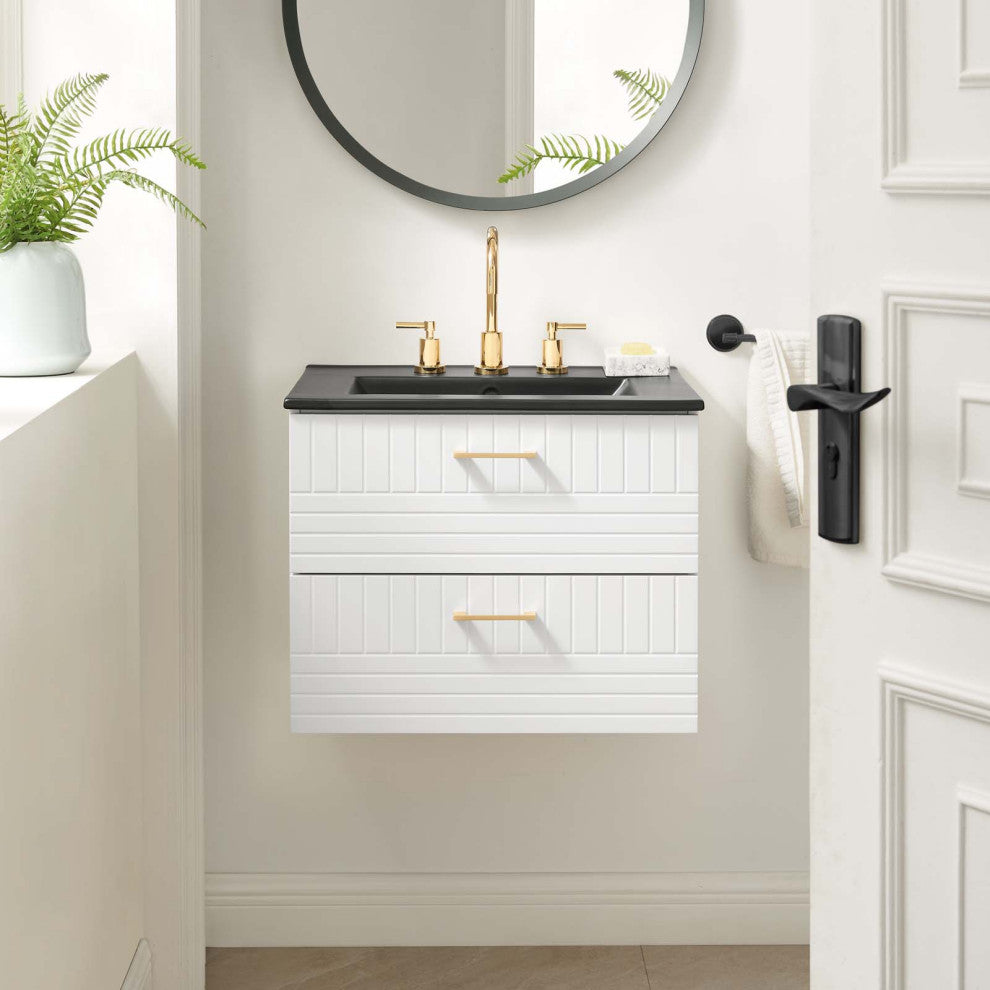 Daybreak 24" Bathroom Vanity, White Black