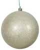 Vickerman N591238Dg 4.75" Champagne Glitter Ball Ornament, 4 Per Bag