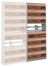 88.75" 4Post-In-A-Box Shelving, File Storage, 9 Shelves, Adder Unit, Gray Mist