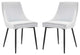 Side Dining Chair, Set of 2, Faux Vegan Leather, Black White, Modern, Bistro