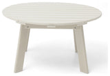 36"D Outdoor Patio HDPE Round Coffee Table, White