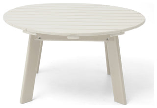 36"D Outdoor Patio HDPE Round Coffee Table, White