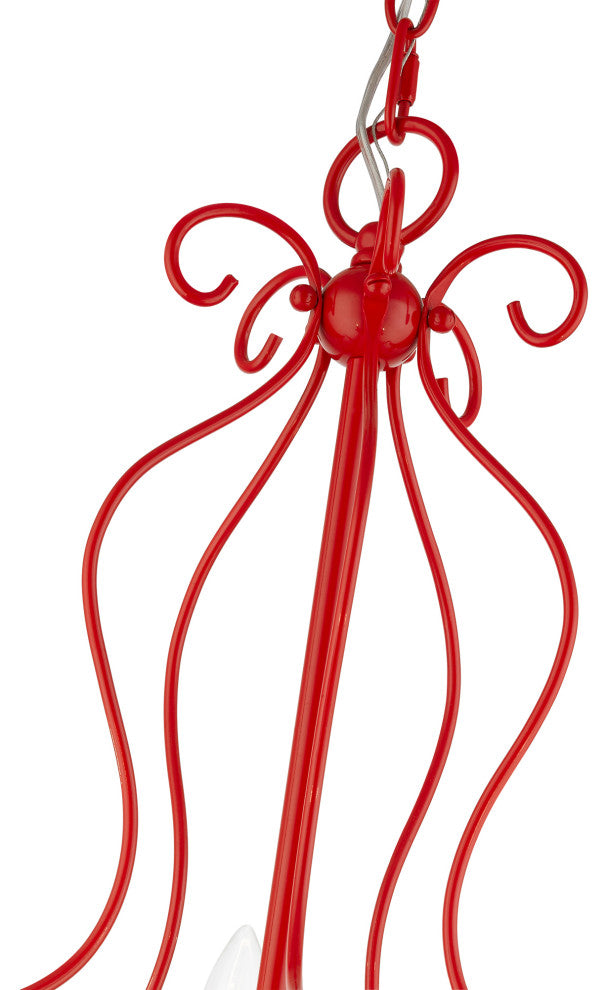 Livex Lighting 5 Light Shiny Red Chandelier