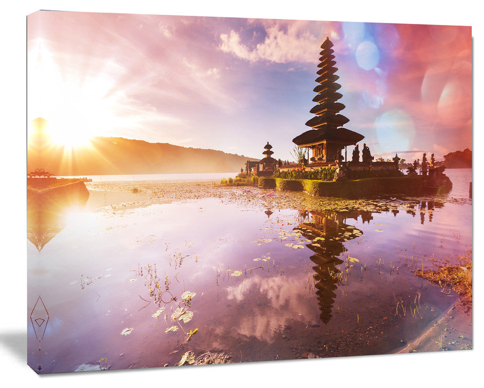 Beautiful Ulun Danu Temple, Oversized Landscape Canvas Art, 40"x30"