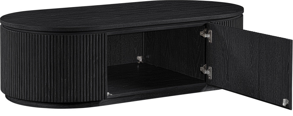 Moana Wood Storage Coffee Table, Black, 52" W X 26" D