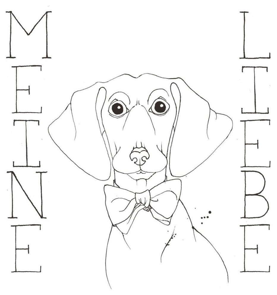 "Puppy Love Dachshund" Digital Paper Print by Elyse DeNeige, 26"x26"