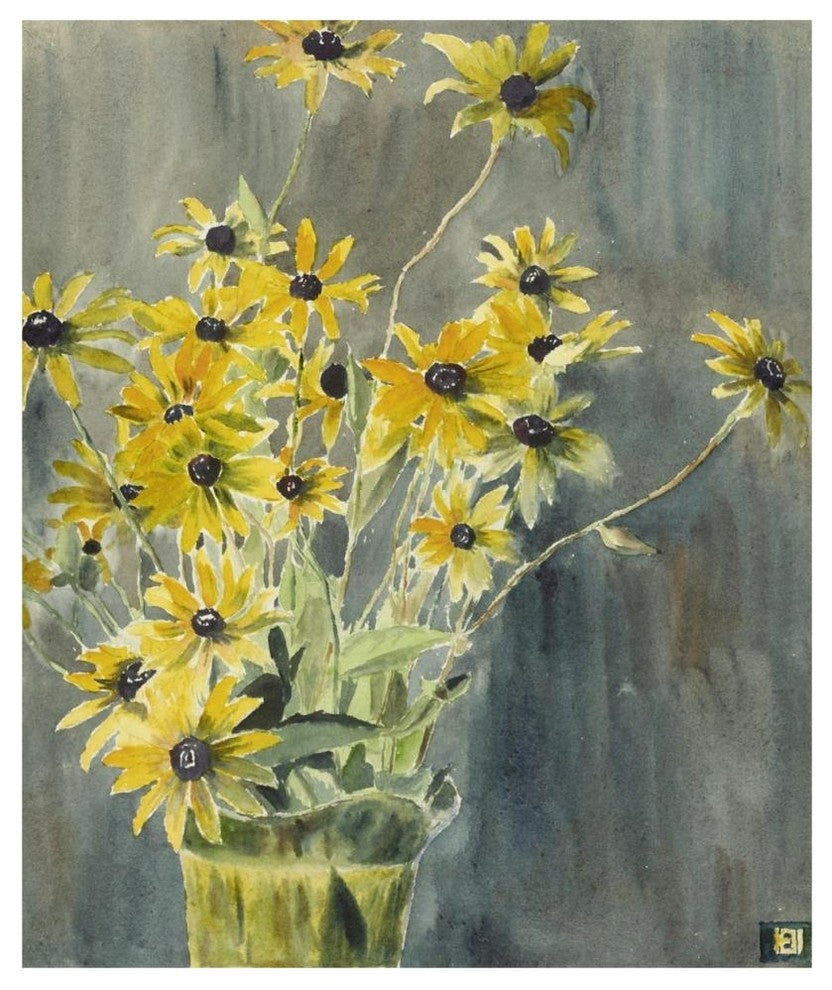 "Vase with Blackeyed Susans" Print by Hannah Borger Overbeck, 39"x46"