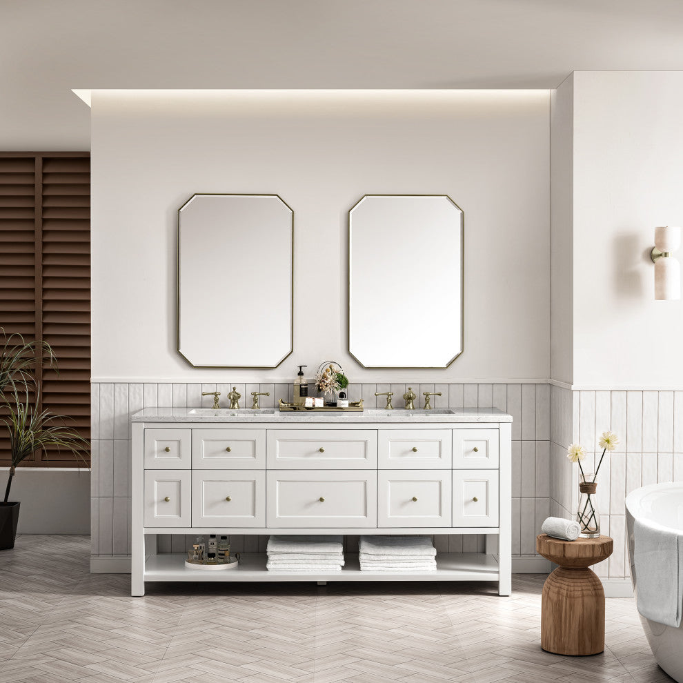Breckenridge 72" Double Vanity, Bright White