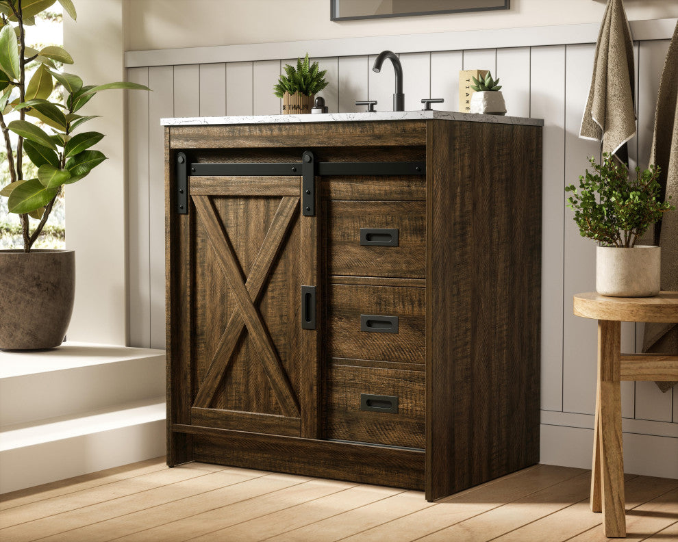 Home Living 30" Single Bathroom Vanity, Expresso