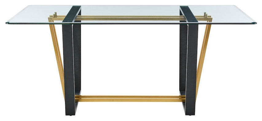 Kai 72 Rectangular Dining Table in Gold Stainless Steel