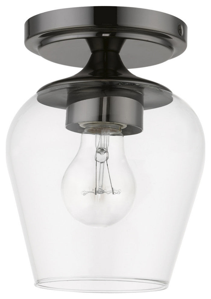 Willow 1 Light Black Chrome Flush Mount