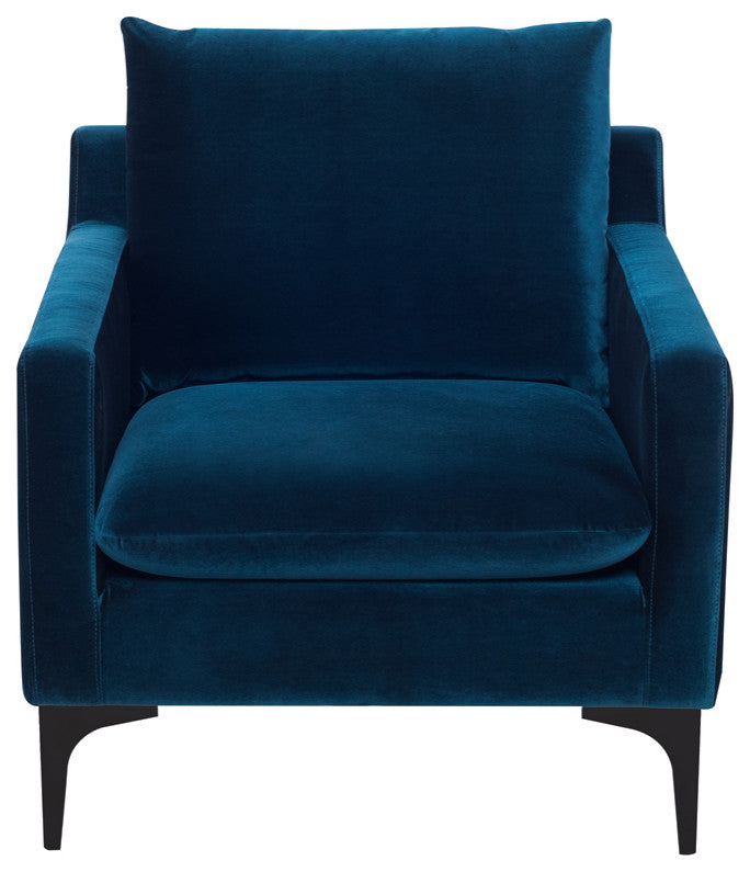Anders Midnight Blue Fabric Single Seat Sofa, HGSC505