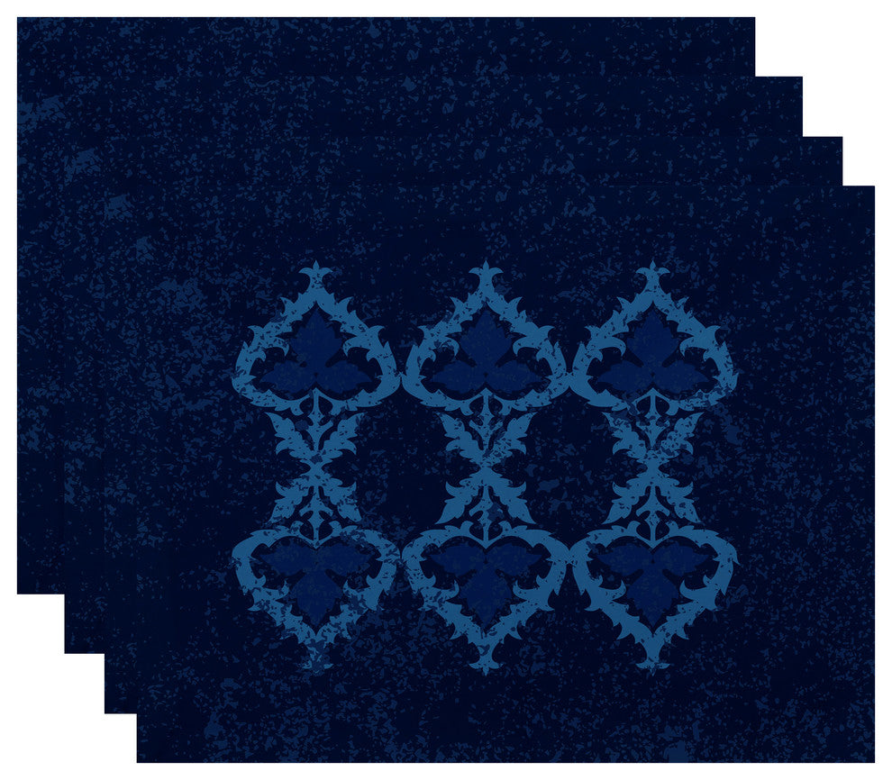 Ananda Geometric Print Placemat, Set of 4, Navy Blue