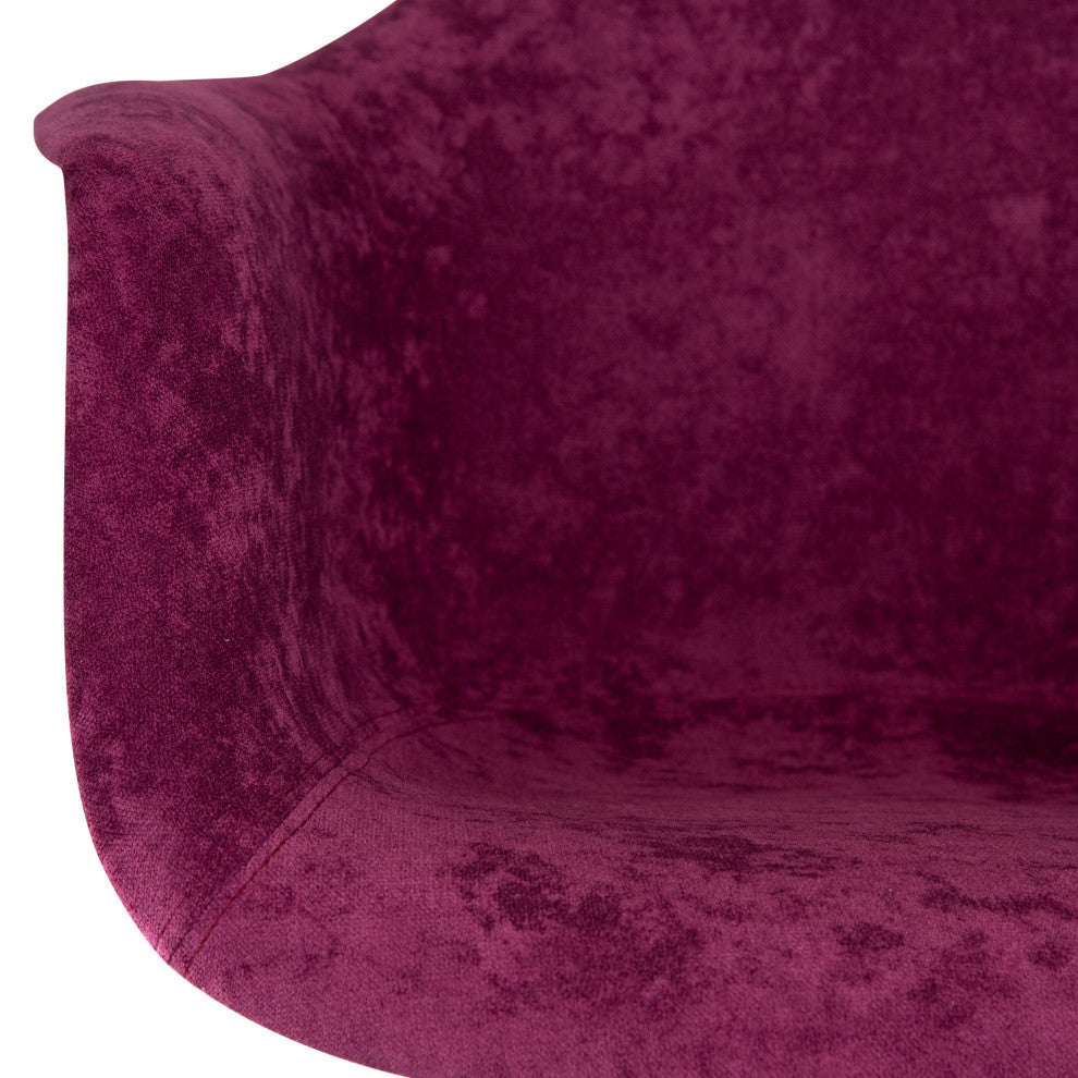 LeisureMod Willow Velvet Eiffel Wooden Base Accent Chair