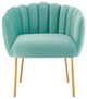 Armchair Accent Tufted Chair, Blue, Velvet, Modern, Mid Century Hotel Lounge