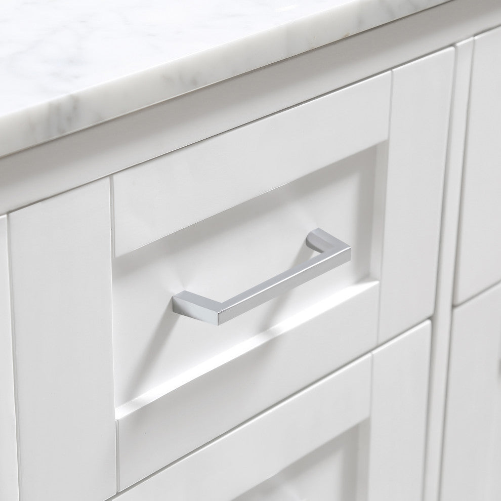 OVE Decors Tahoe Vanity, White With Carrara Marble Top, 60"