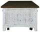 Thomas Coffee Table White With Brown Top