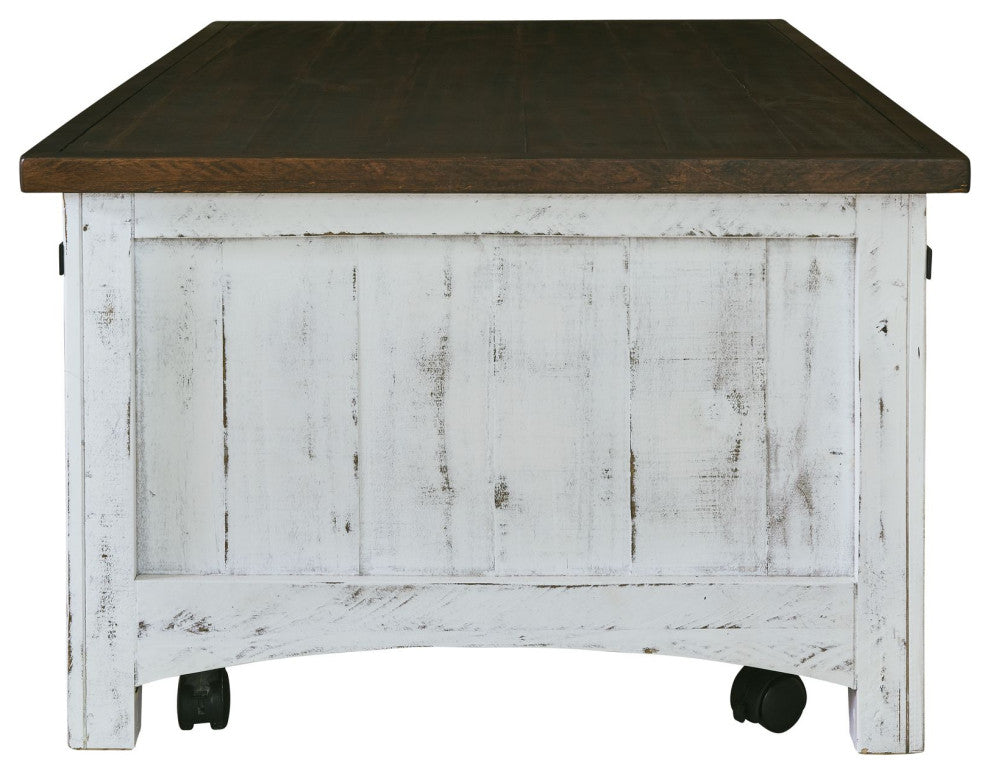 Thomas Coffee Table White With Brown Top