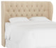 Bradwell Tufted Wingback Headboard, Velvet Pearl, California King