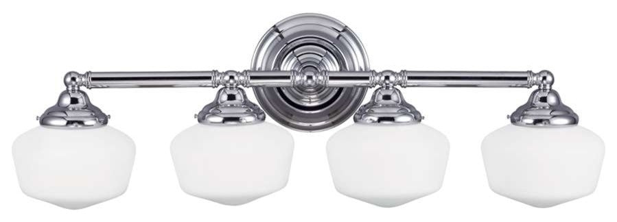 Seagull Lighting 4443905 Four Light Wall Bath SeaGull Academy Chrome