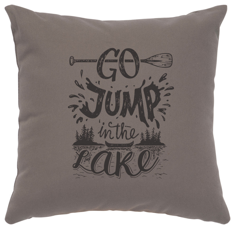 Image Pillow 16x16 Jump, Lake Cotton Chrome