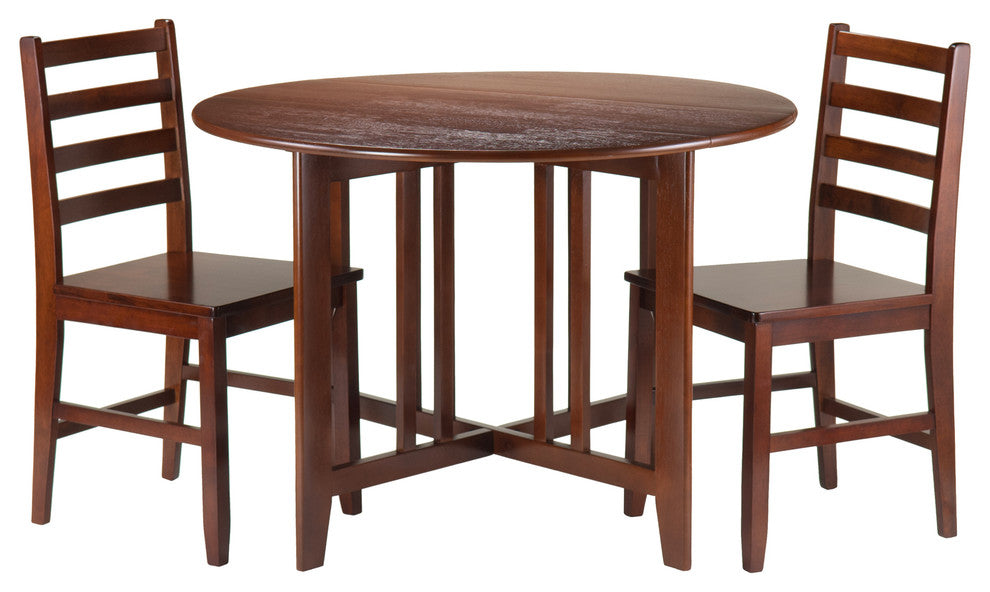 Alamo 3-Piece Round Drop Leaf Table With 2 Hamilton Ladder Back Chairs