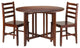 Alamo 3-Piece Round Drop Leaf Table With 2 Hamilton Ladder Back Chairs