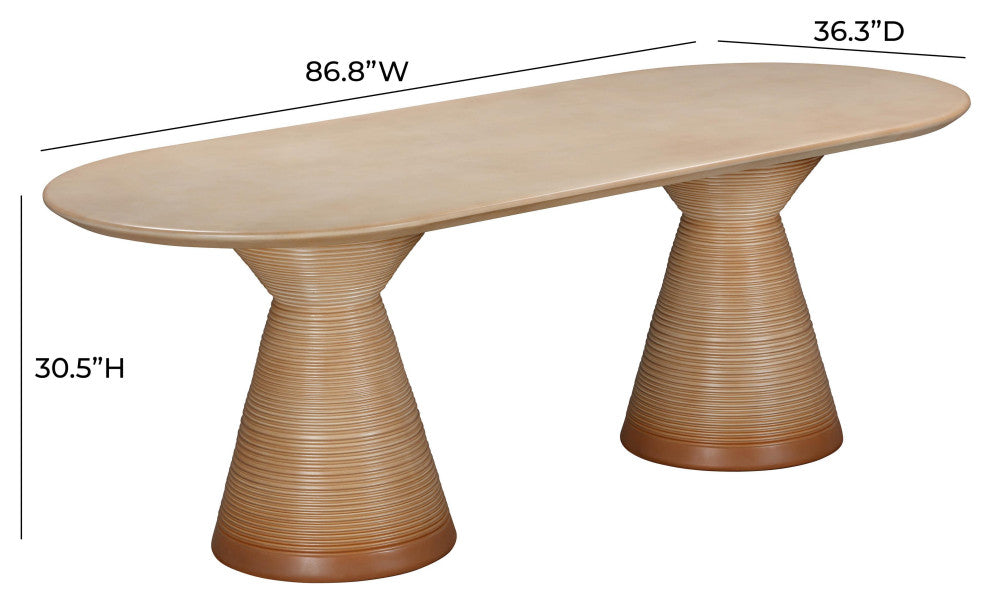 Fassa Terracotta Oval Indoor/Outdoor Dining Table