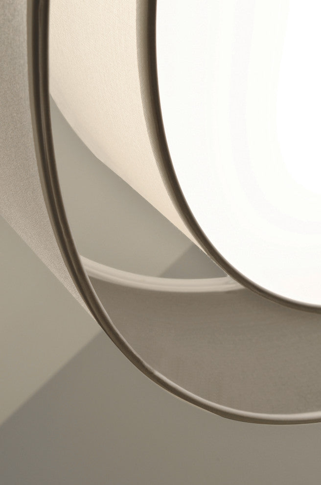 Cortez 18" LED Semi-Flush, Satin Nickel Metal, White/White Shade