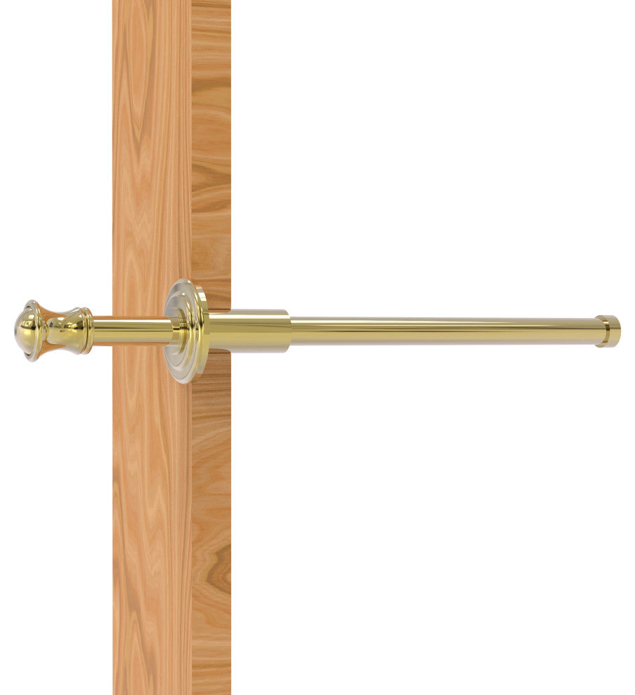 Carolina Retractable Pullout Garment Rod, Unlacquered Brass
