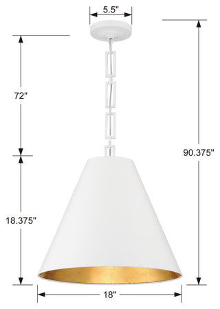 Brian Patrick Flynn - Alston 3 Light Matte White/Antique Gold Chandelier