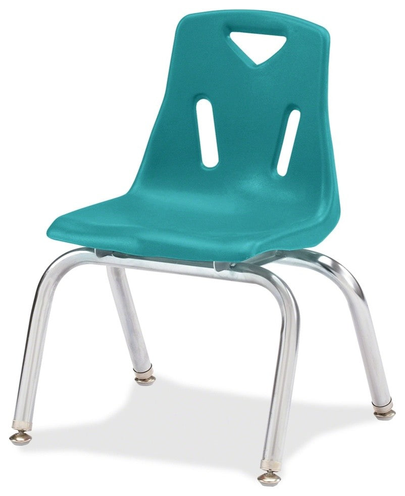 Berries Stacking Chair, Steel Frame, 4-Legged Base, Teal