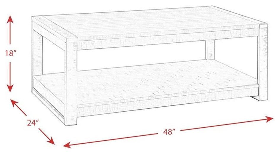 Picket House Furnishings Enrico Rectangular Coffee Table in Walnut