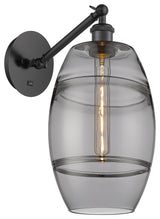 Ballston-Vaz 1-Light 8" Sconce, Arm Adjusts Up/Down, Matte Black, Light Smoke