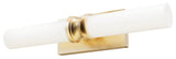 Lenlock Alturas Gold, Cased White Glass 2 Light Vanity Wall Light