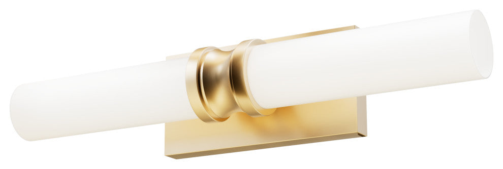 Lenlock Alturas Gold, Cased White Glass 2 Light Vanity Wall Light