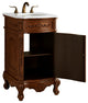 Bathroom Vanity, Teak, 21", Single Sink