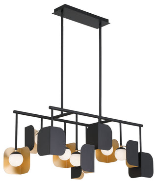 Cornice 10L 45" Gold-Black White Chandelier